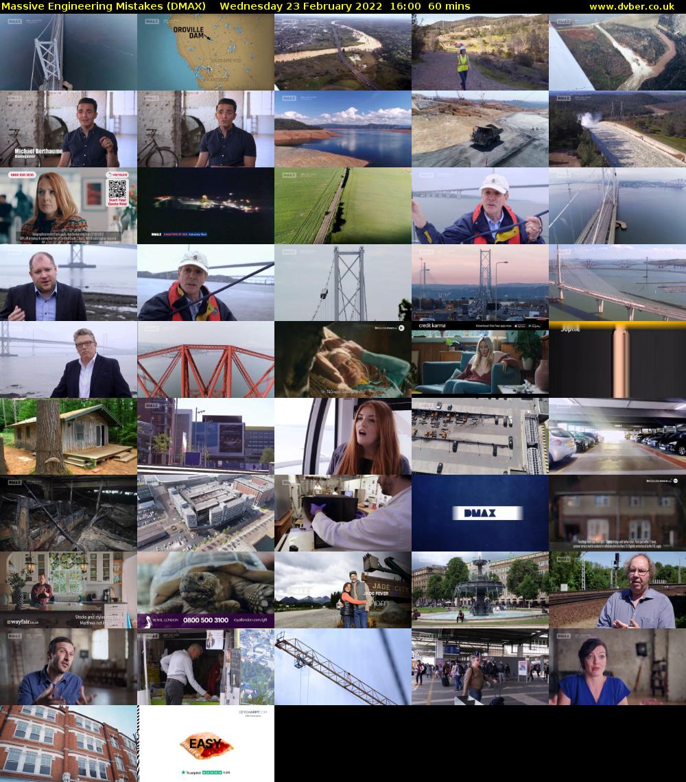 Massive Engineering Mistakes (DMAX) Wednesday 23 February 2022 16:00 - 17:00