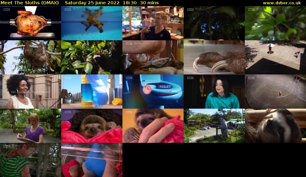 Meet The Sloths (DMAX) Saturday 25 June 2022 18:30 - 19:00