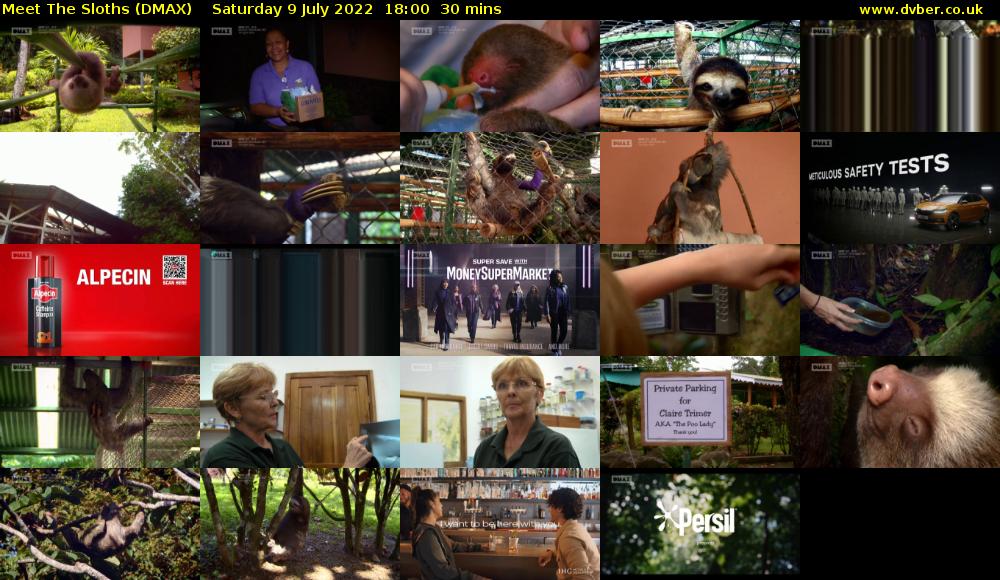 Meet The Sloths (DMAX) Saturday 9 July 2022 18:00 - 18:30