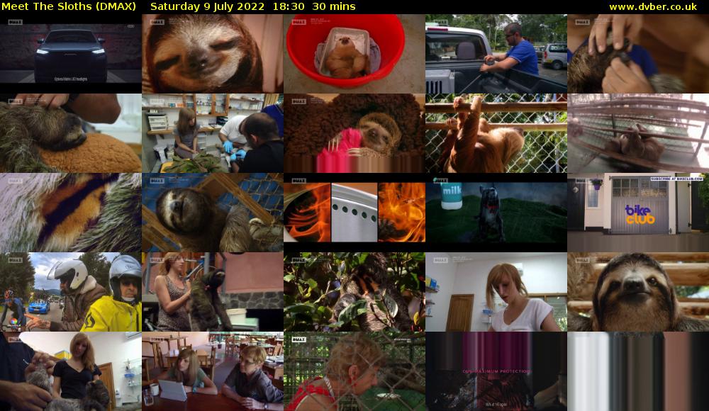 Meet The Sloths (DMAX) Saturday 9 July 2022 18:30 - 19:00