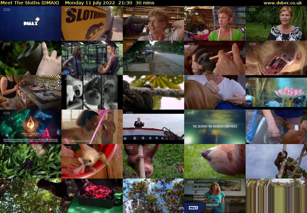 Meet The Sloths (DMAX) Monday 11 July 2022 21:30 - 22:00