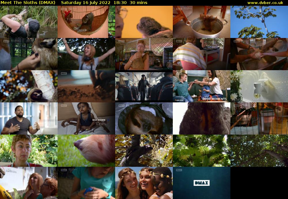 Meet The Sloths (DMAX) Saturday 16 July 2022 18:30 - 19:00