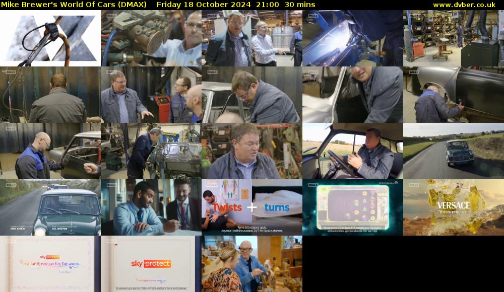 Mike Brewer's World Of Cars (DMAX) Friday 18 October 2024 21:00 - 21:30