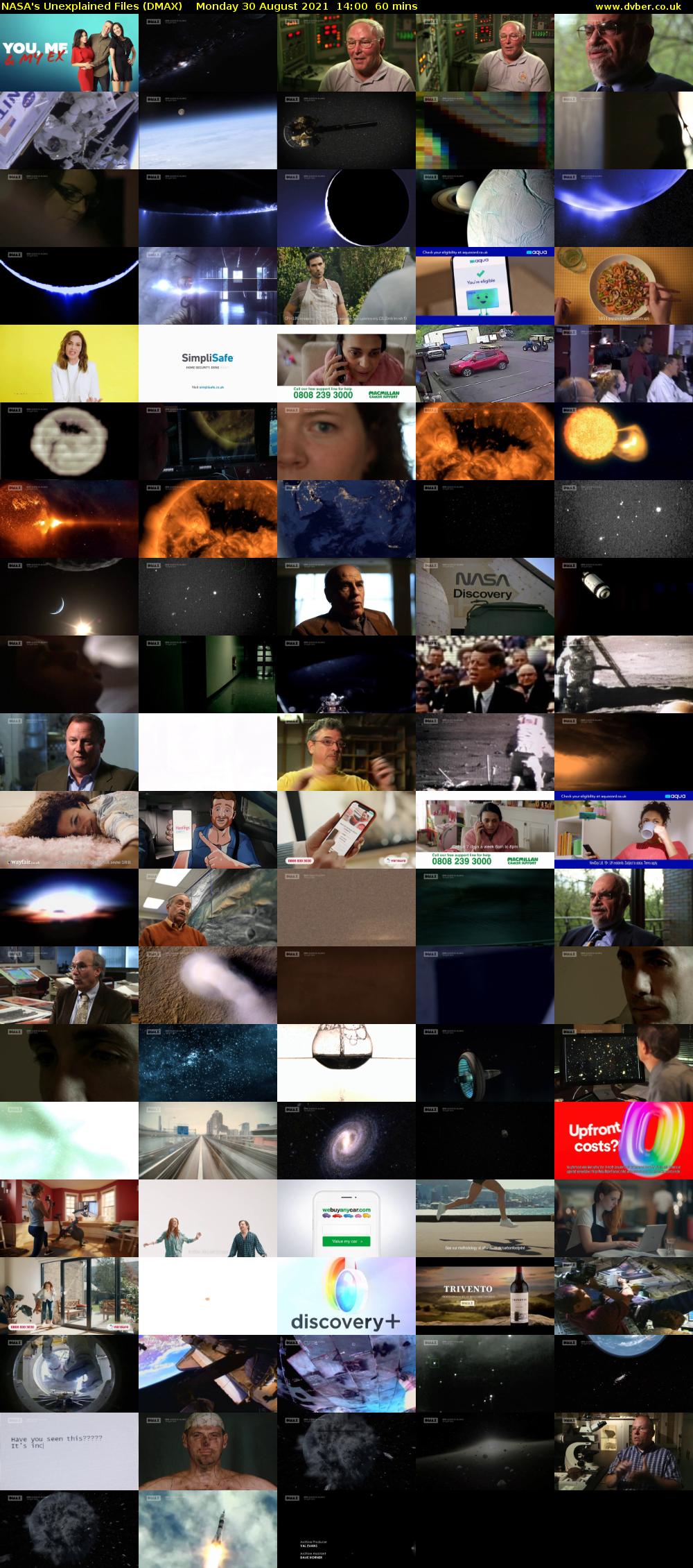 NASA's Unexplained Files (DMAX) Monday 30 August 2021 14:00 - 15:00