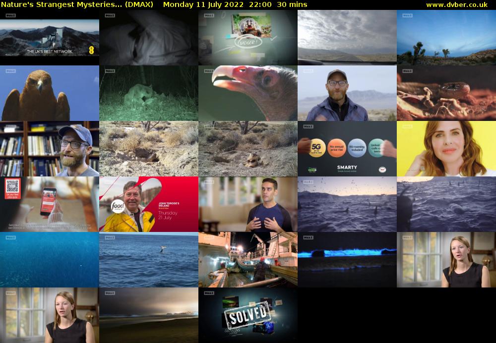 Nature's Strangest Mysteries... (DMAX) Monday 11 July 2022 22:00 - 22:30