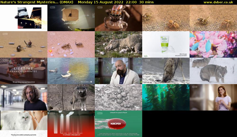 Nature's Strangest Mysteries... (DMAX) Monday 15 August 2022 22:00 - 22:30