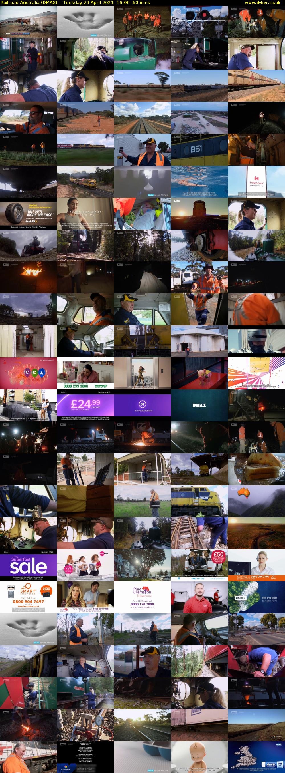 Railroad Australia (DMAX) Tuesday 20 April 2021 16:00 - 17:00