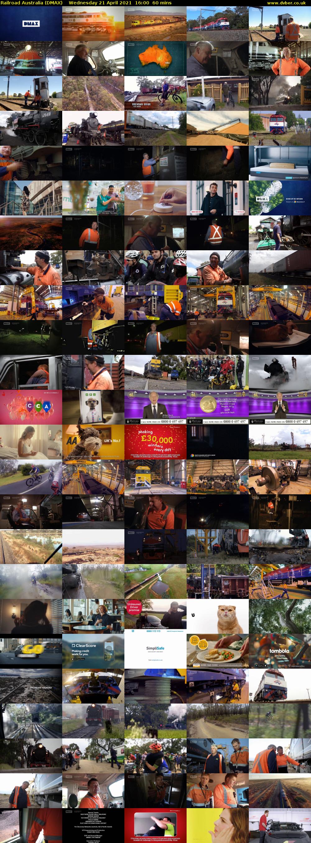 Railroad Australia (DMAX) Wednesday 21 April 2021 16:00 - 17:00