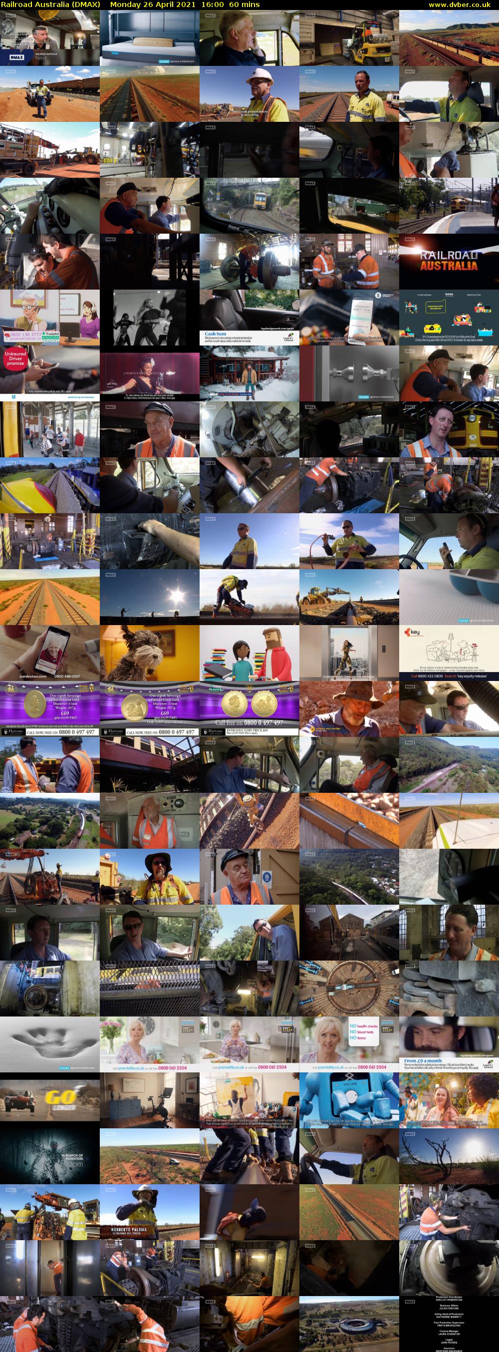Railroad Australia (DMAX) Monday 26 April 2021 16:00 - 17:00
