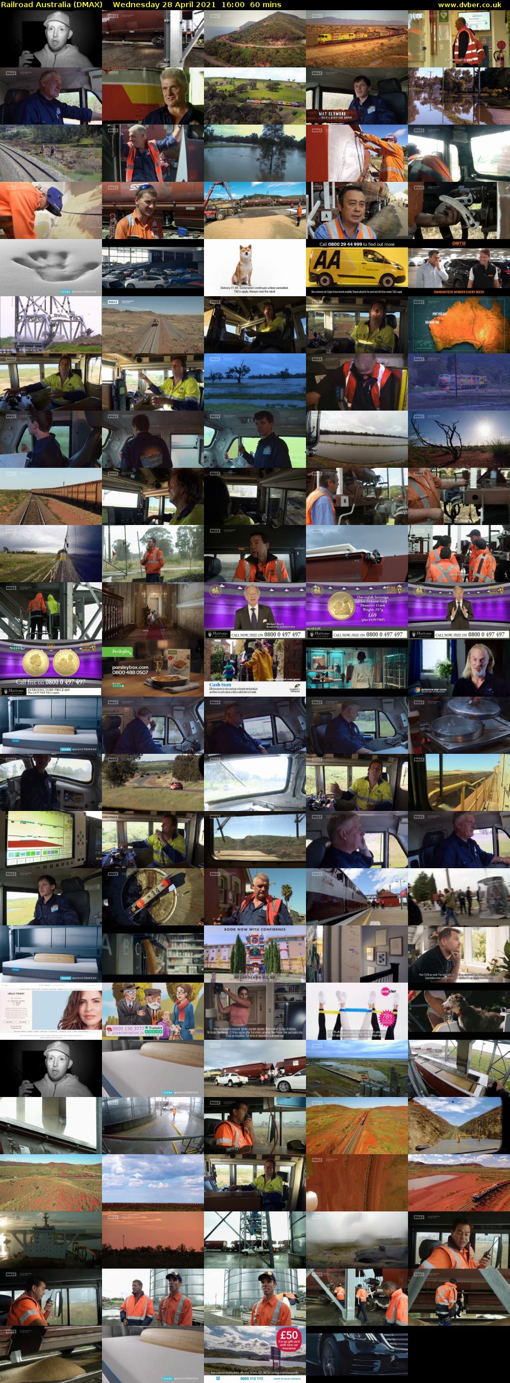 Railroad Australia (DMAX) Wednesday 28 April 2021 16:00 - 17:00