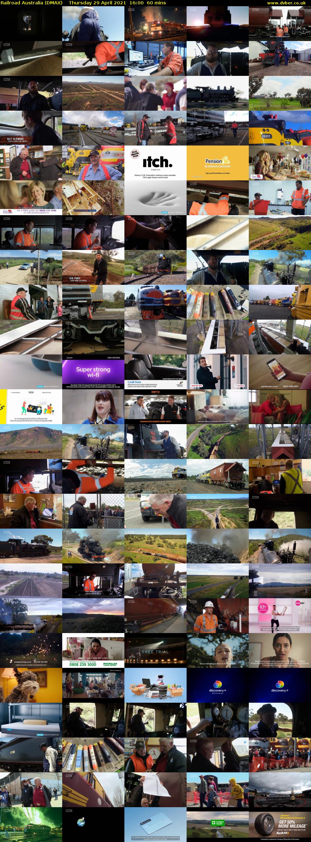 Railroad Australia (DMAX) Thursday 29 April 2021 16:00 - 17:00