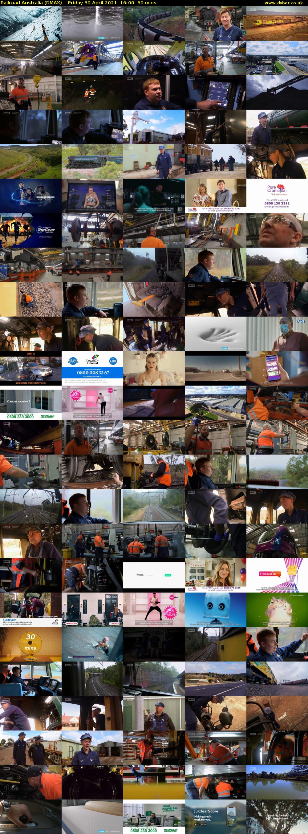 Railroad Australia (DMAX) Friday 30 April 2021 16:00 - 17:00