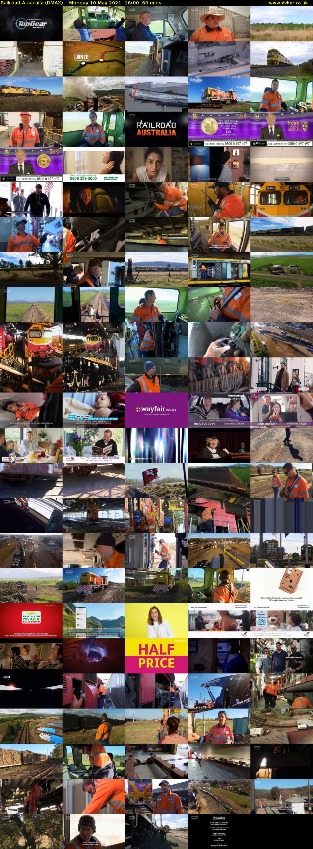 Railroad Australia (DMAX) Monday 10 May 2021 16:00 - 17:00