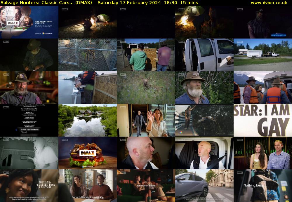 Salvage Hunters: Classic Cars... (DMAX) Saturday 17 February 2024 18:30 - 18:45