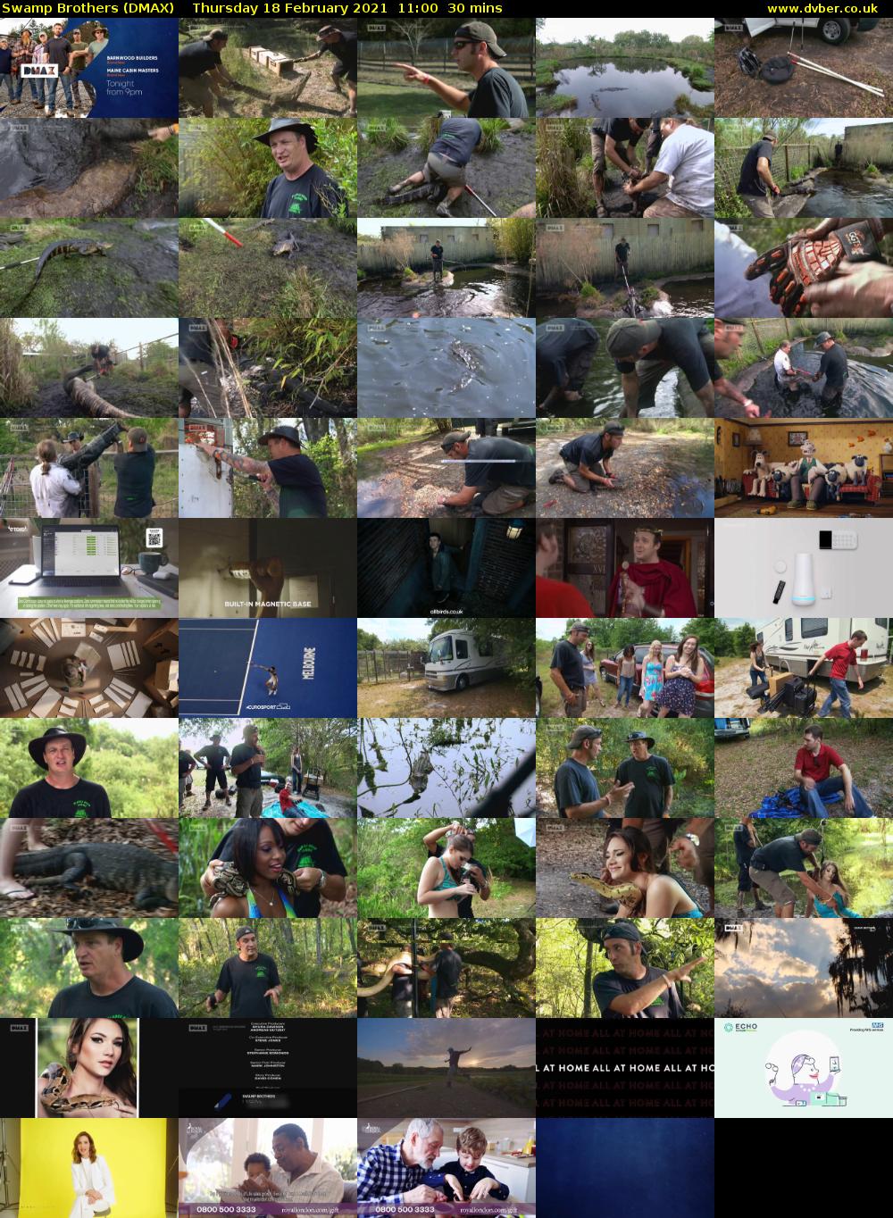 Swamp Brothers (DMAX) Thursday 18 February 2021 11:00 - 11:30