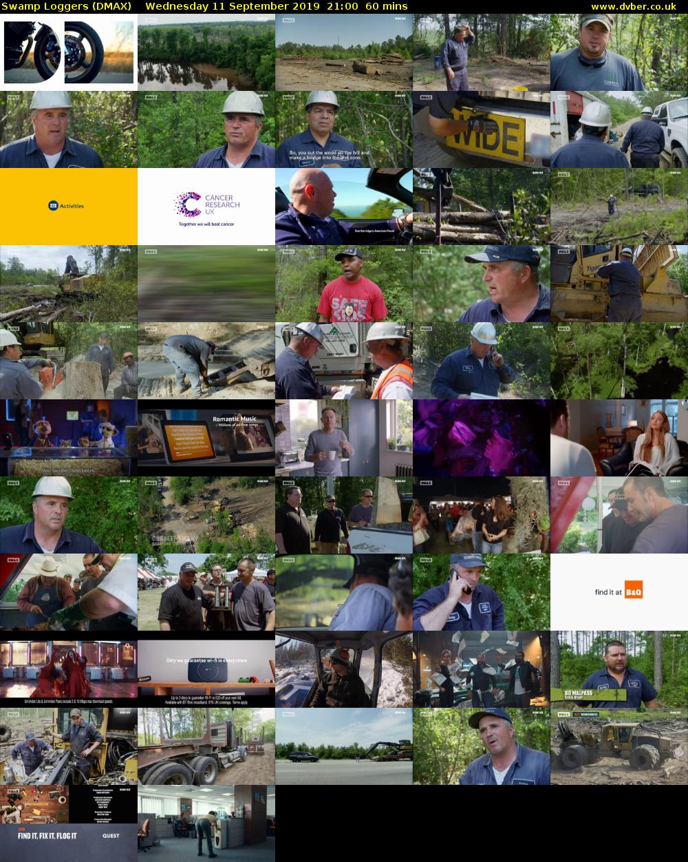 Swamp Loggers (DMAX) Wednesday 11 September 2019 21:00 - 22:00