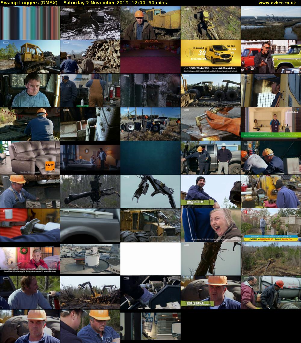 Swamp Loggers (DMAX) Saturday 2 November 2019 12:00 - 13:00