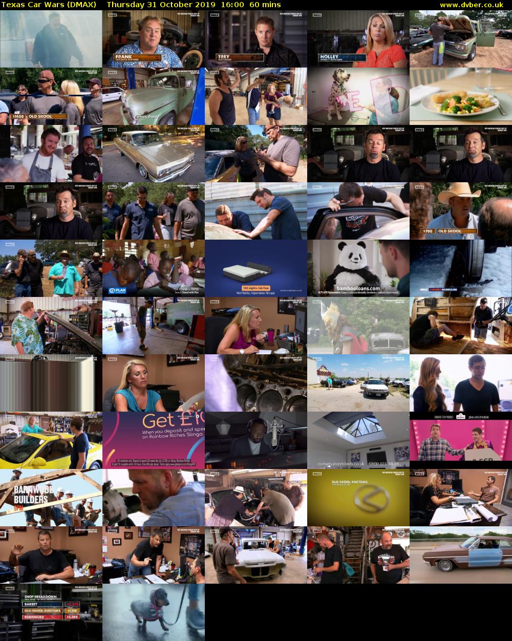 Texas Car Wars (DMAX) Thursday 31 October 2019 16:00 - 17:00