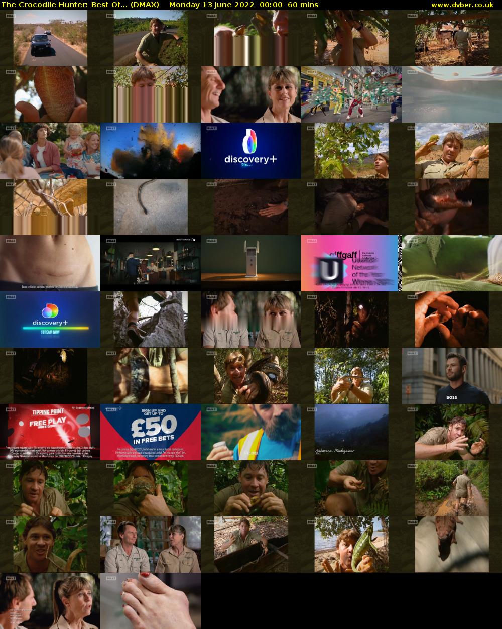 The Crocodile Hunter: Best Of... (DMAX) Monday 13 June 2022 00:00 - 01:00