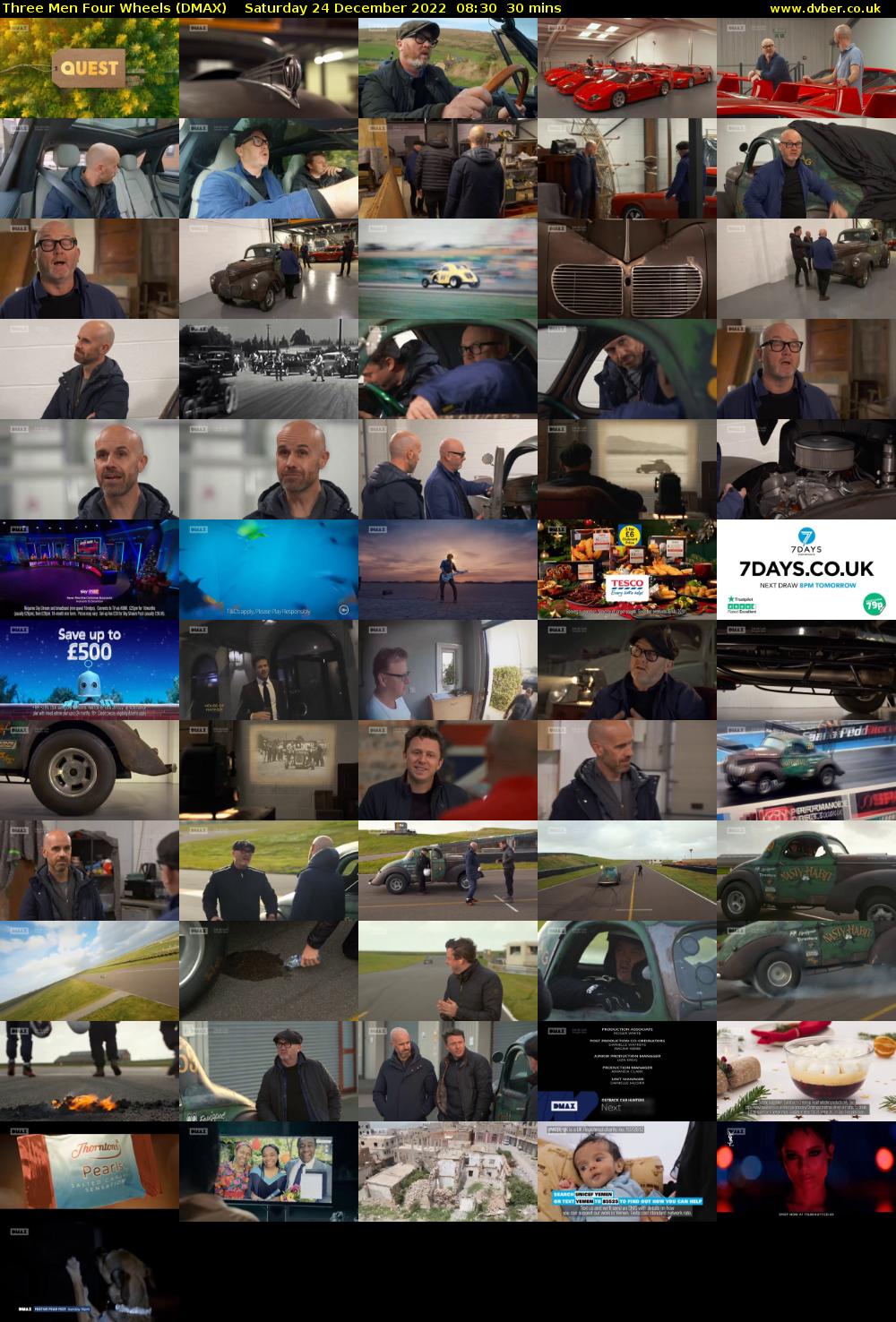 Three Men Four Wheels (DMAX) Saturday 24 December 2022 08:30 - 09:00