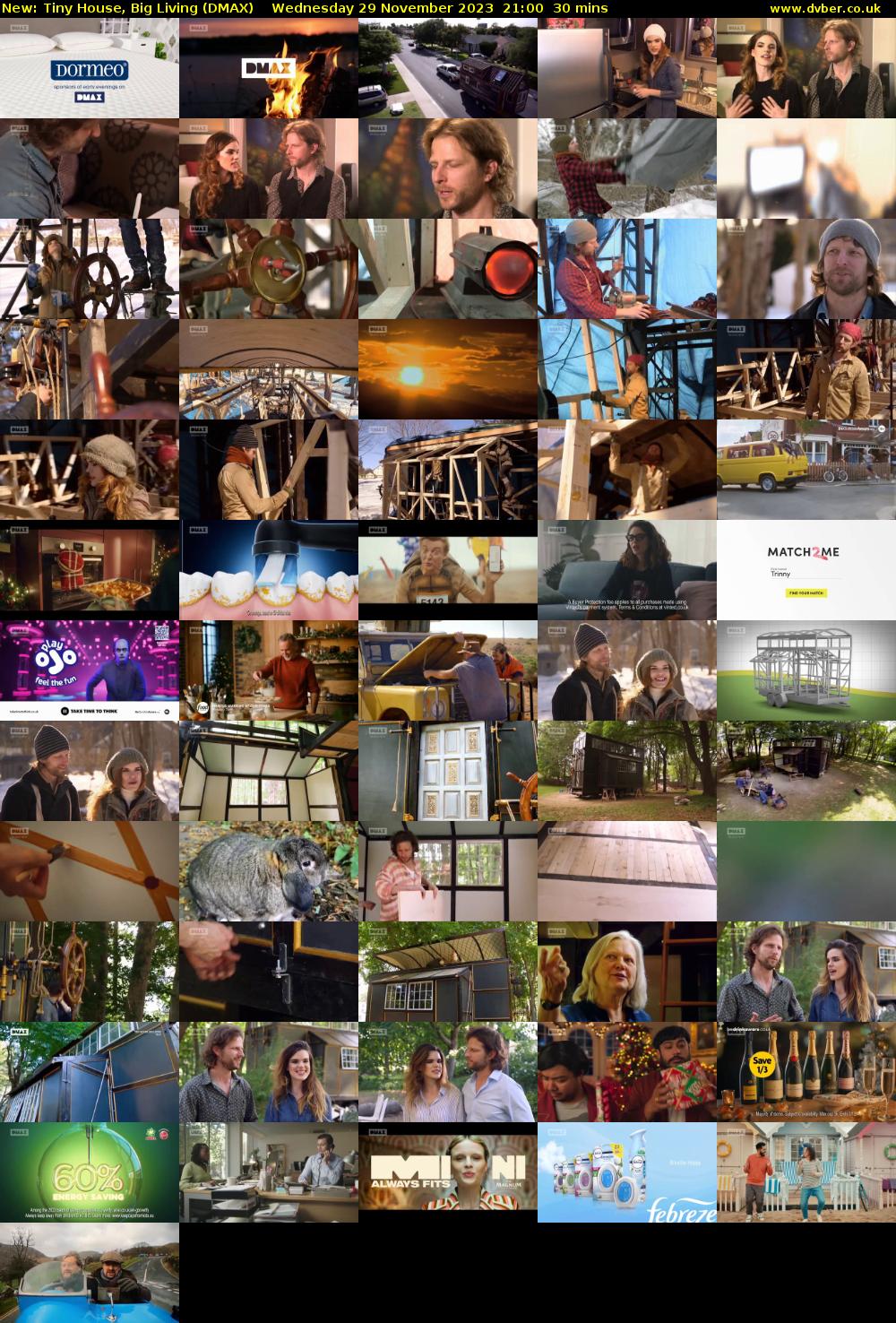 Tiny House, Big Living (DMAX) Wednesday 29 November 2023 21:00 - 21:30