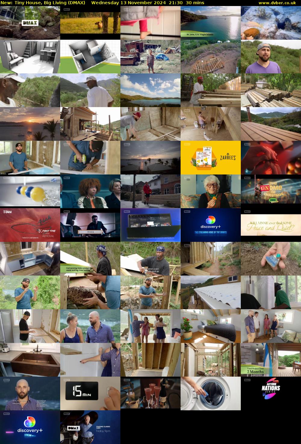 Tiny House, Big Living (DMAX) Wednesday 13 November 2024 21:30 - 22:00