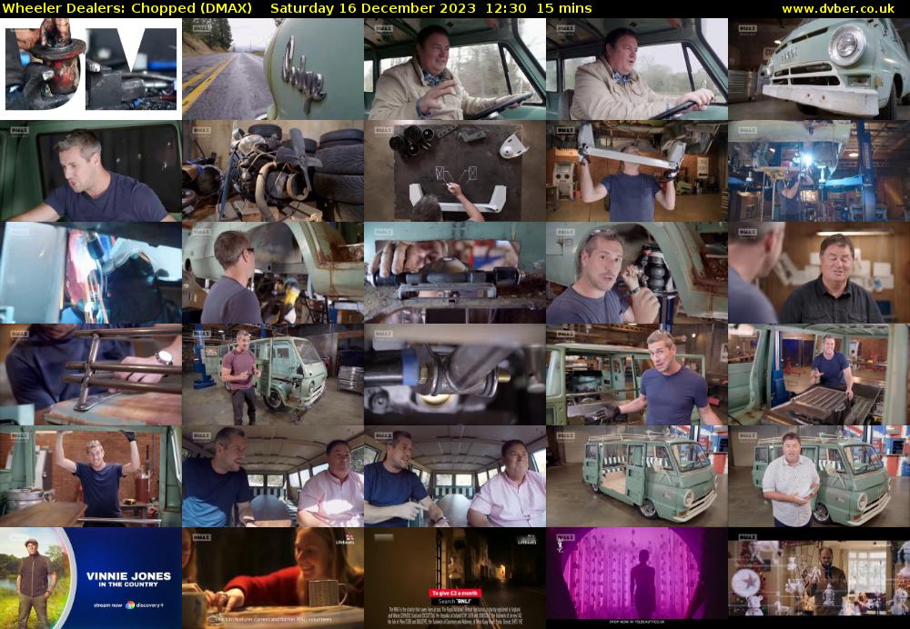 Wheeler Dealers: Chopped (DMAX) Saturday 16 December 2023 12:30 - 12:45