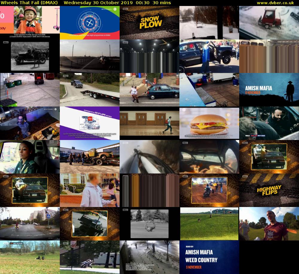 Wheels That Fail (DMAX) Wednesday 30 October 2019 00:30 - 01:00
