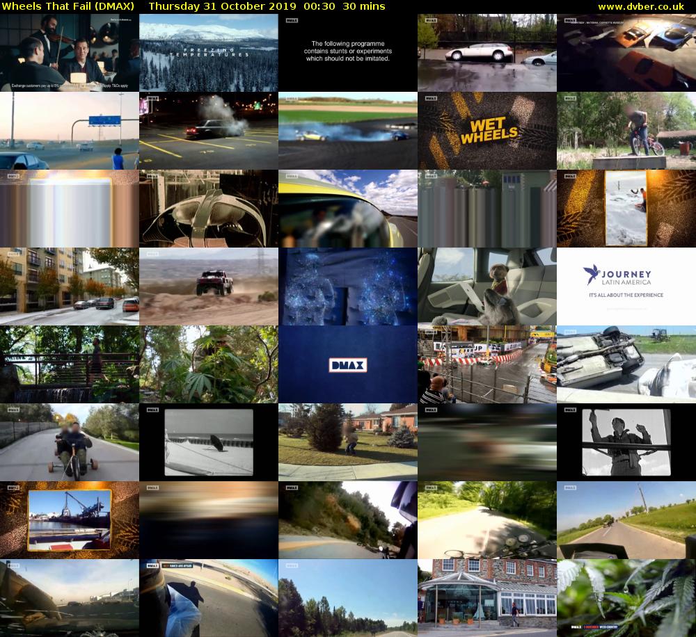 Wheels That Fail (DMAX) Thursday 31 October 2019 00:30 - 01:00