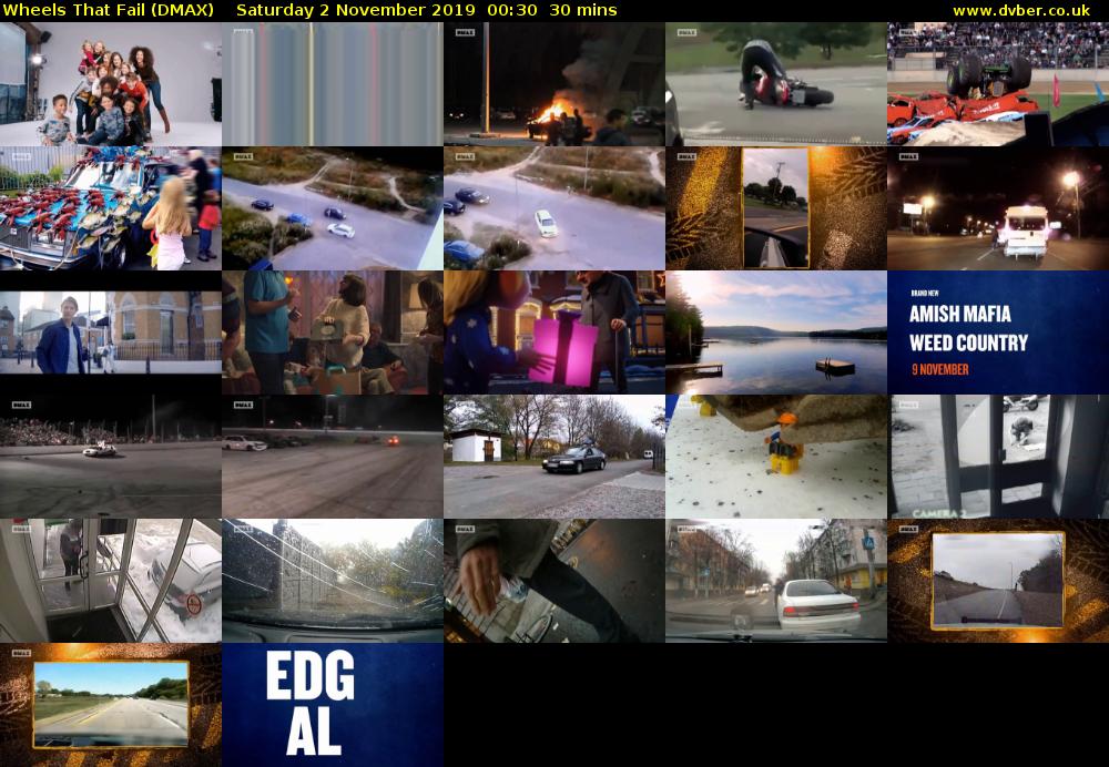 Wheels That Fail (DMAX) Saturday 2 November 2019 00:30 - 01:00