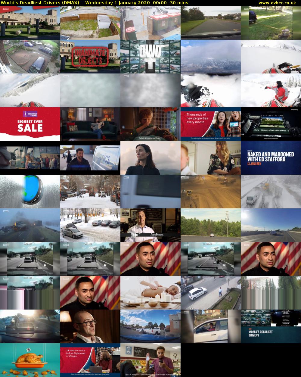 World's Deadliest Drivers (DMAX) Wednesday 1 January 2020 00:00 - 00:30
