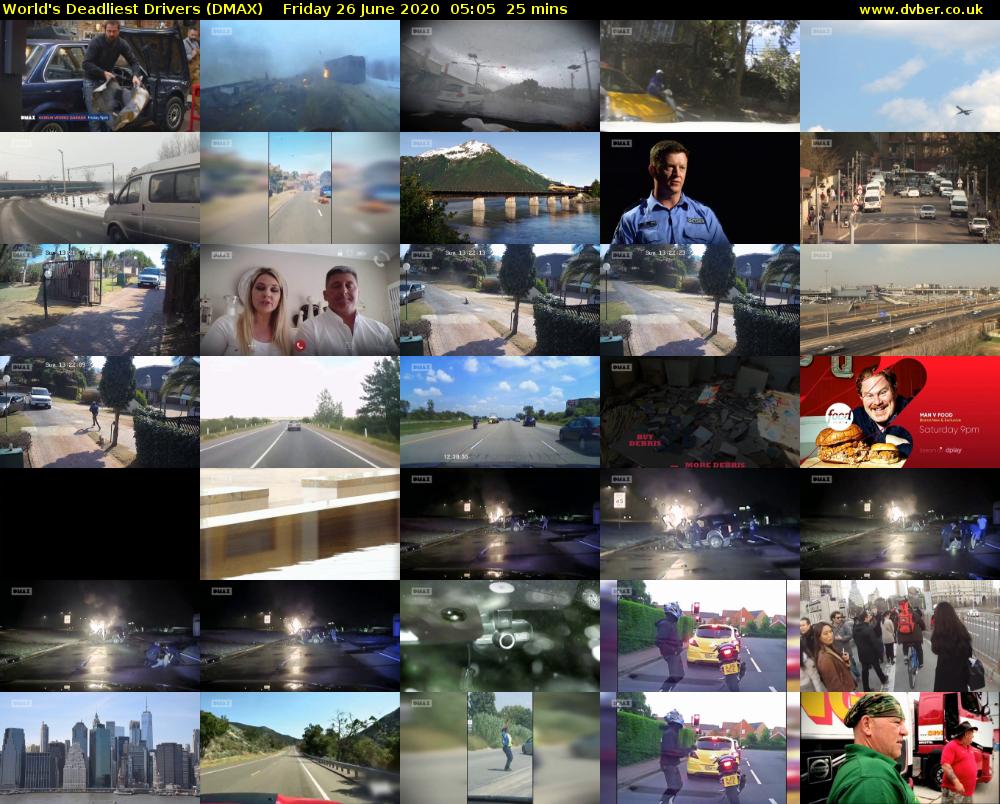 World's Deadliest Drivers (DMAX) Friday 26 June 2020 05:05 - 05:30