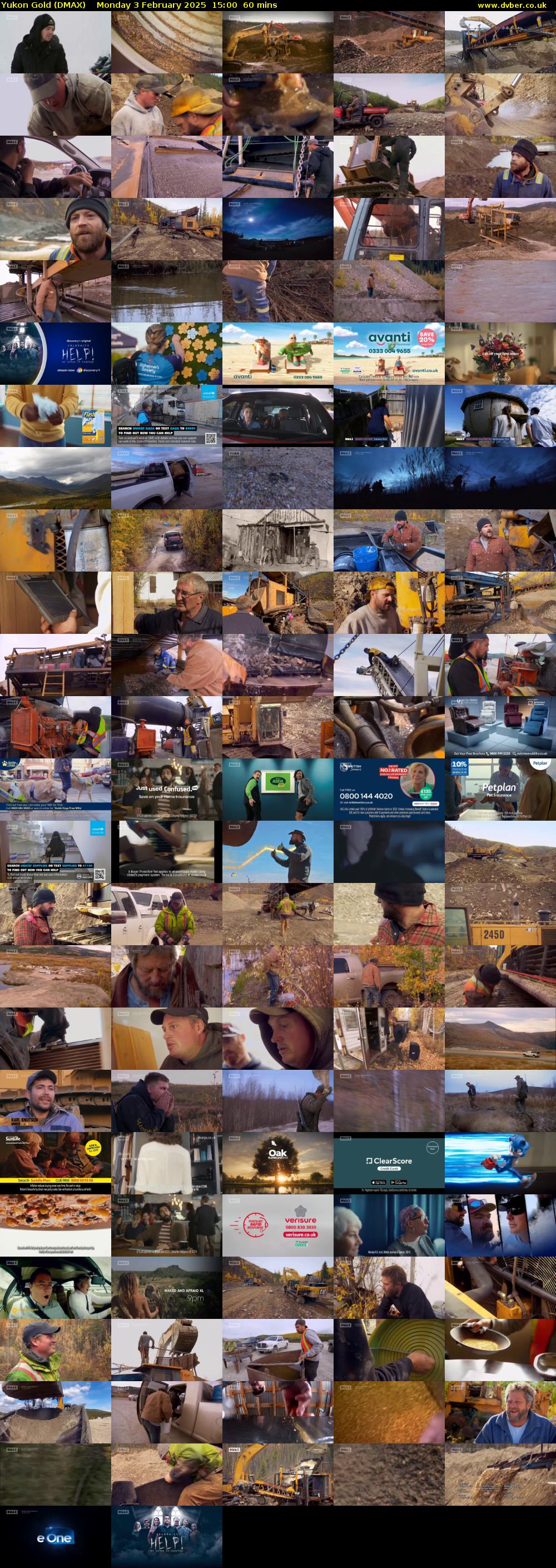 Yukon Gold (DMAX) Monday 3 February 2025 15:00 - 16:00