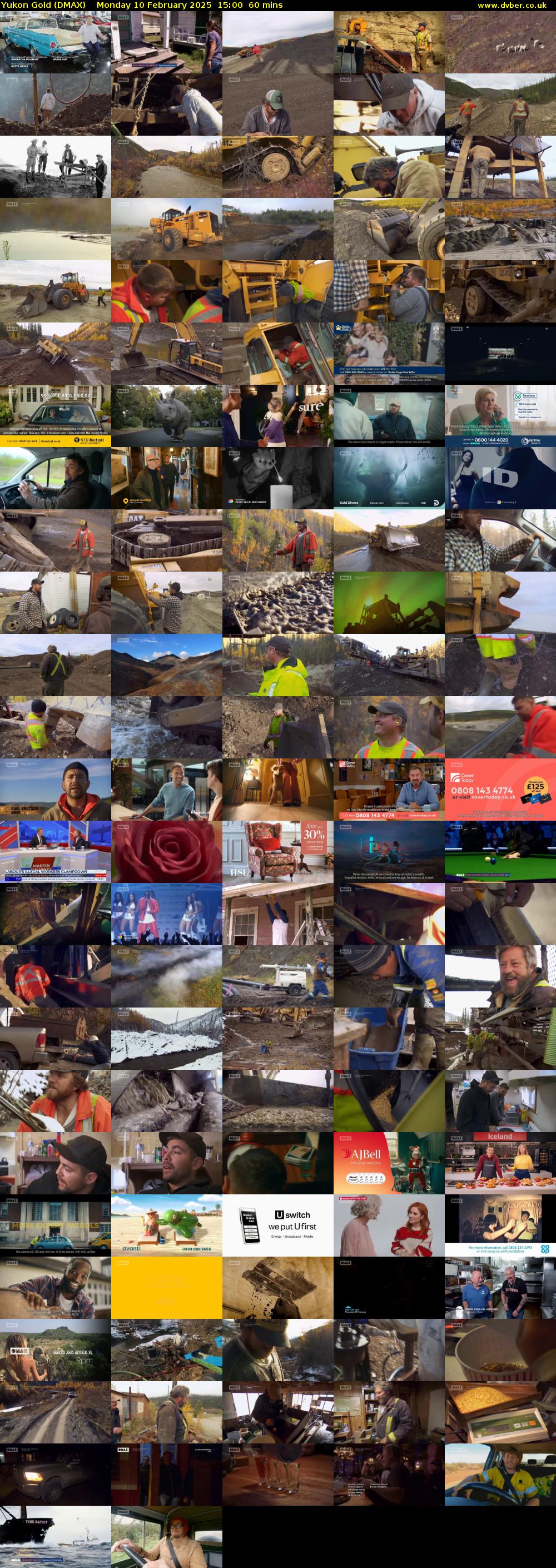 Yukon Gold (DMAX) Monday 10 February 2025 15:00 - 16:00