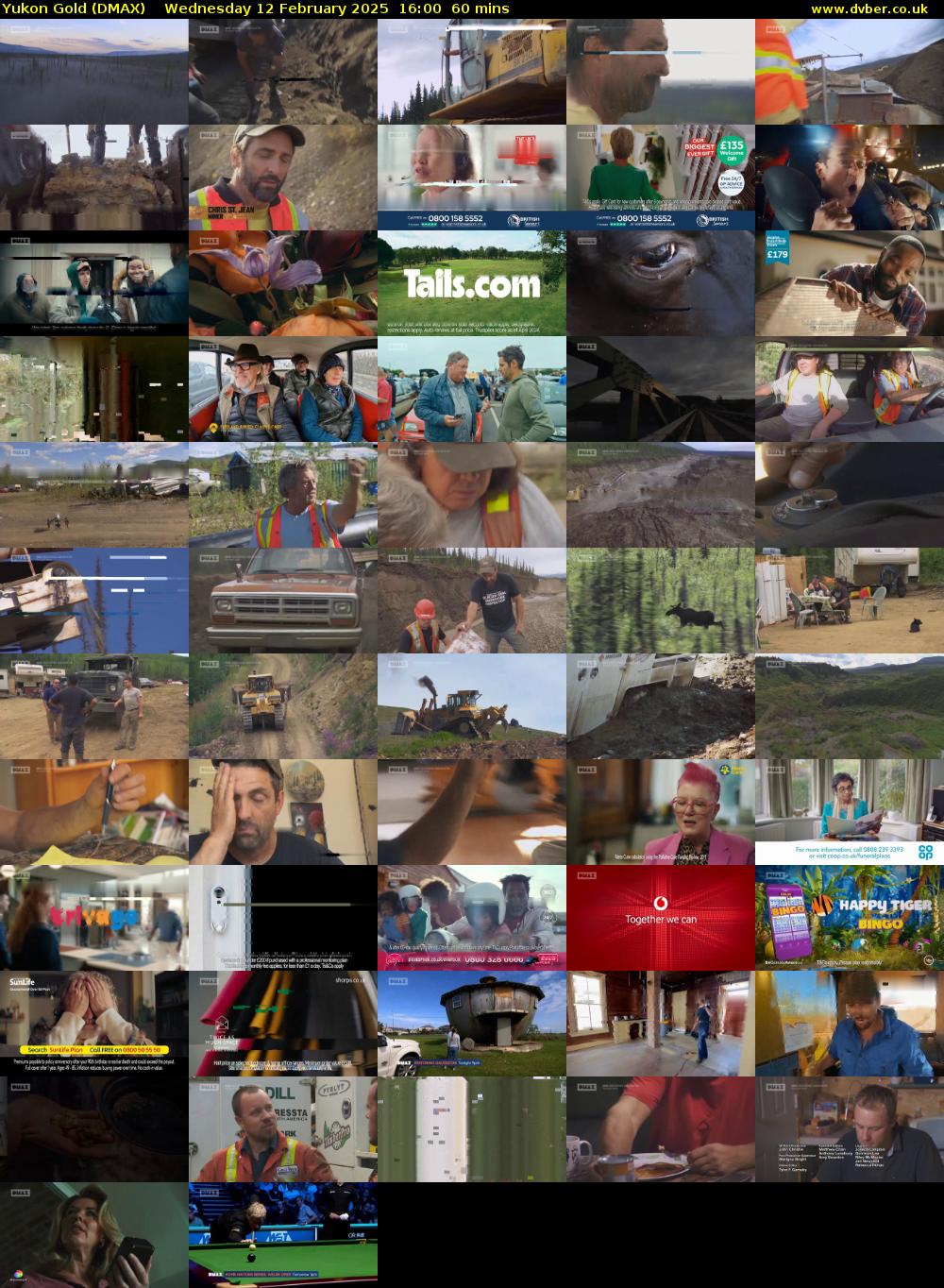 Yukon Gold (DMAX) Wednesday 12 February 2025 16:00 - 17:00