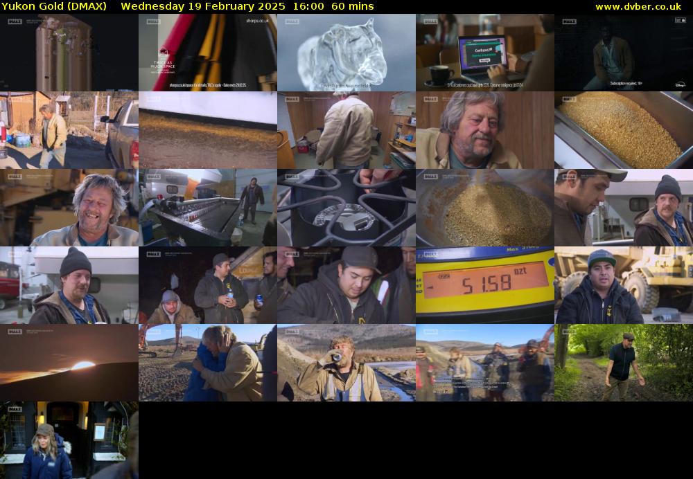 Yukon Gold (DMAX) Wednesday 19 February 2025 16:00 - 17:00