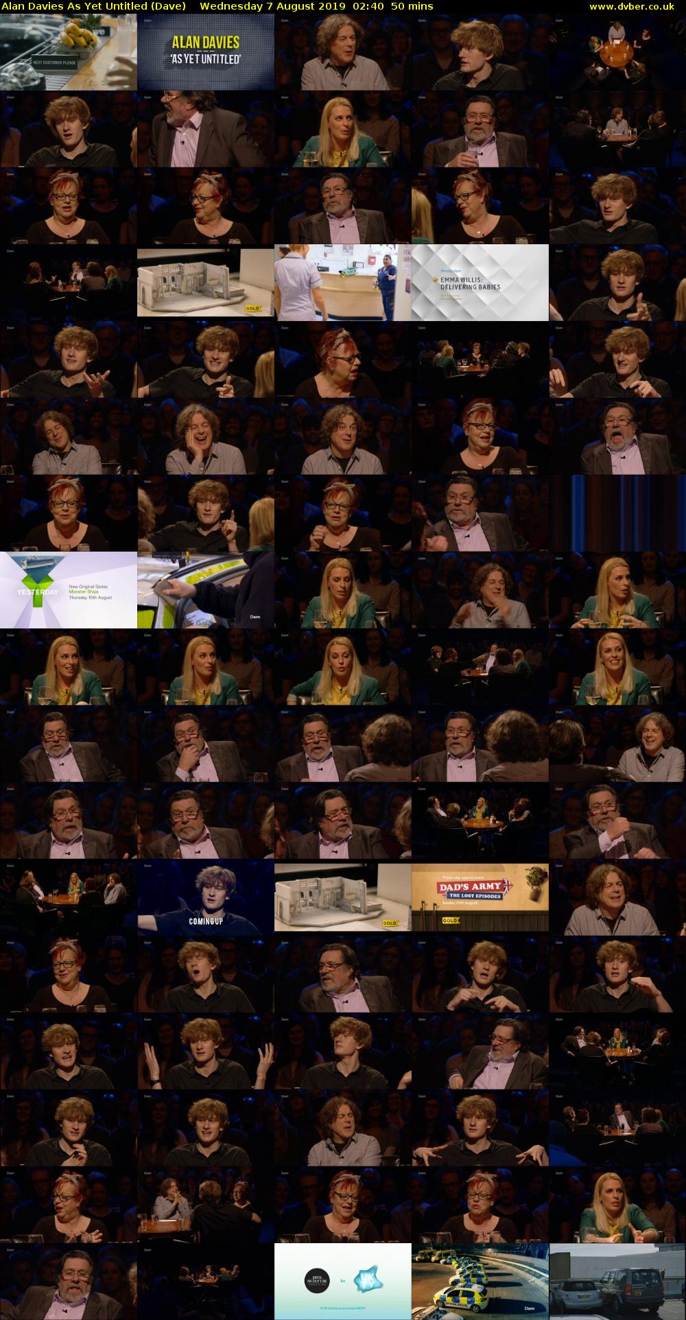 Alan Davies As Yet Untitled (Dave) Wednesday 7 August 2019 02:40 - 03:30