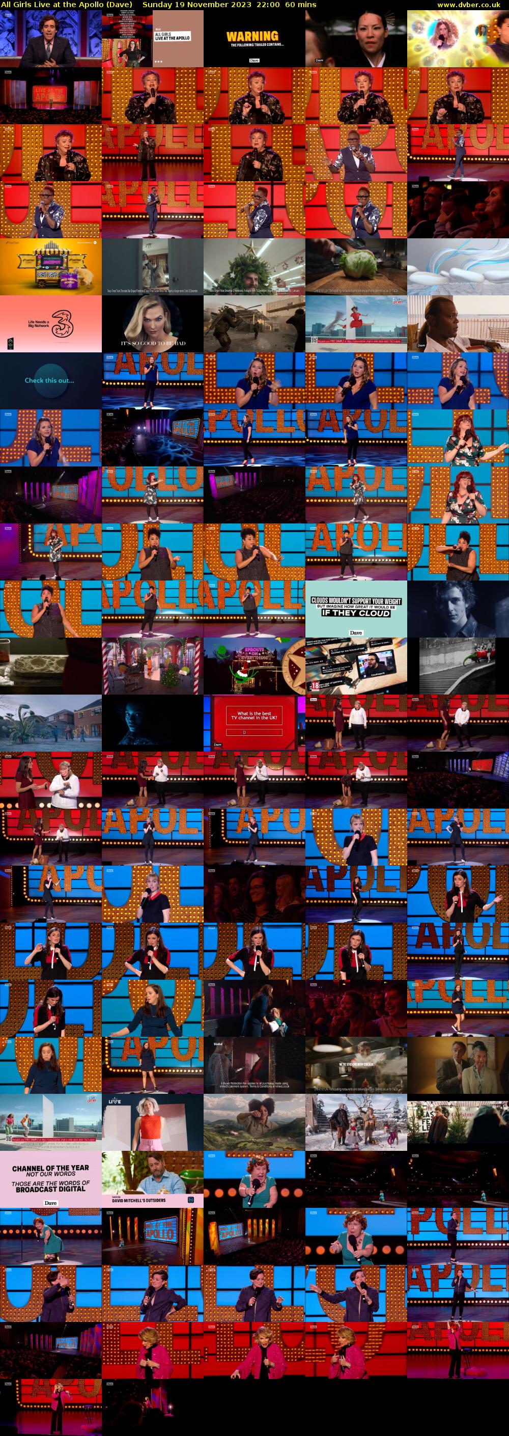 All Girls Live at the Apollo (Dave) Sunday 19 November 2023 22:00 - 23:00