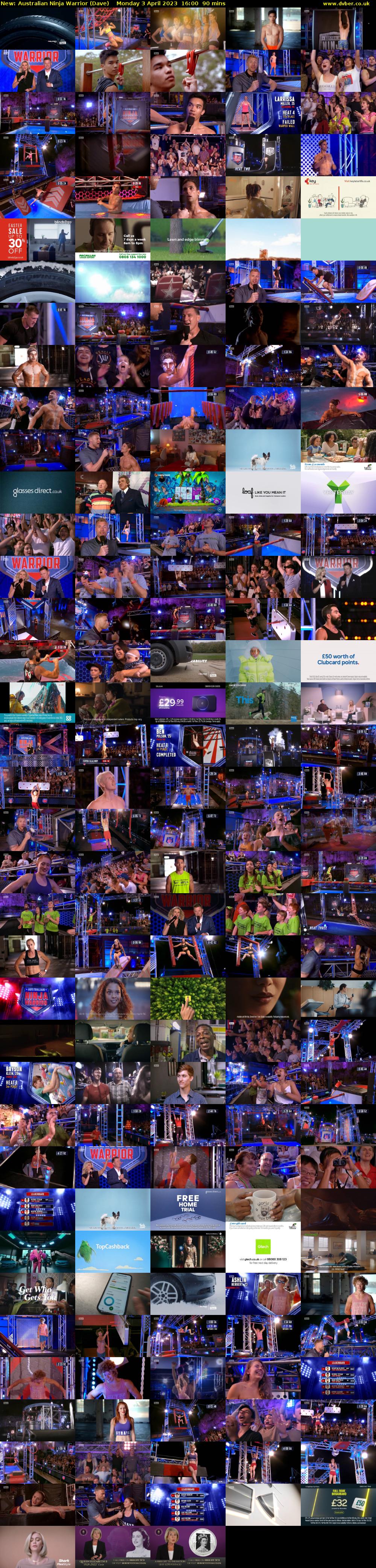 Australian Ninja Warrior (Dave) Monday 3 April 2023 16:00 - 17:30