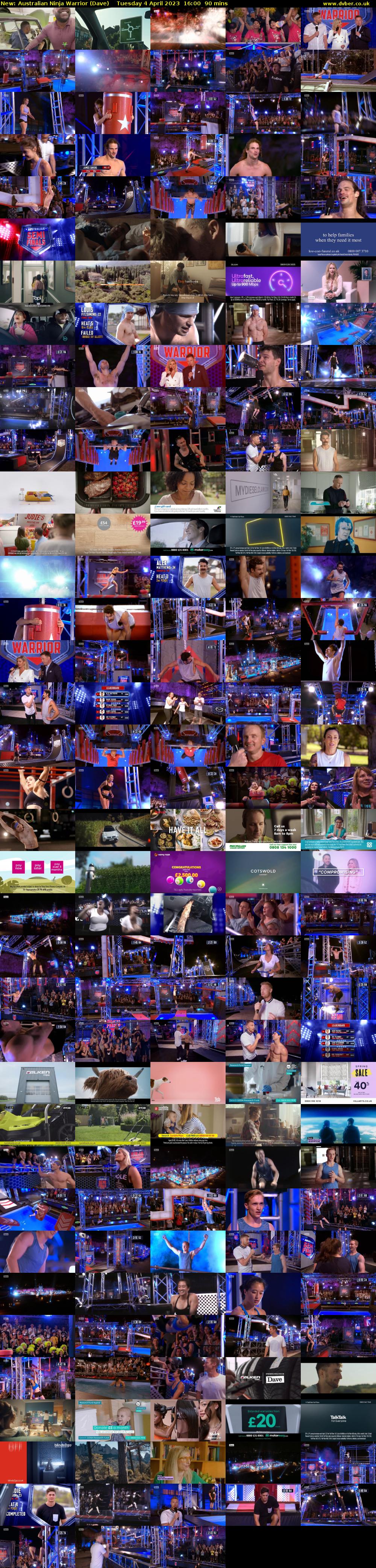 Australian Ninja Warrior (Dave) Tuesday 4 April 2023 16:00 - 17:30