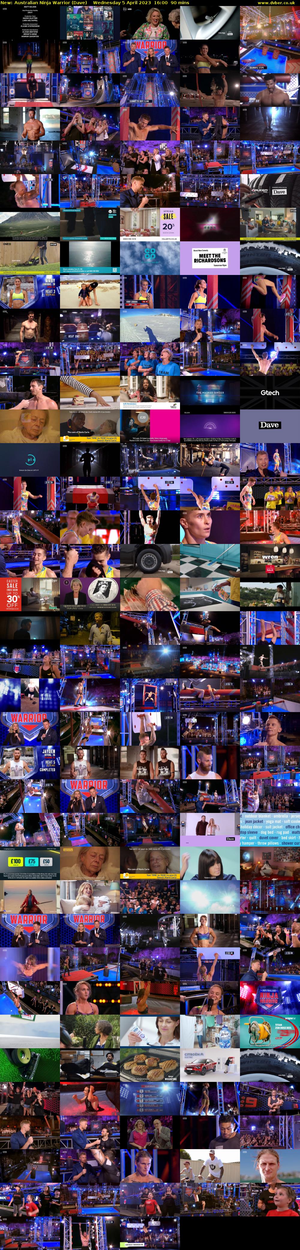 Australian Ninja Warrior (Dave) Wednesday 5 April 2023 16:00 - 17:30