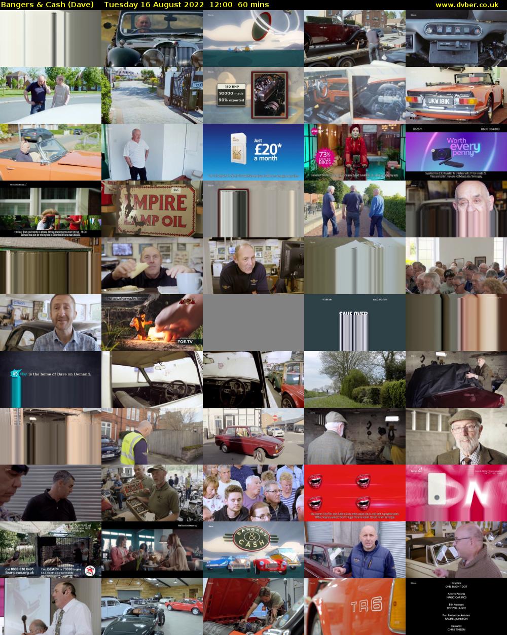 Bangers & Cash (Dave) Tuesday 16 August 2022 12:00 - 13:00