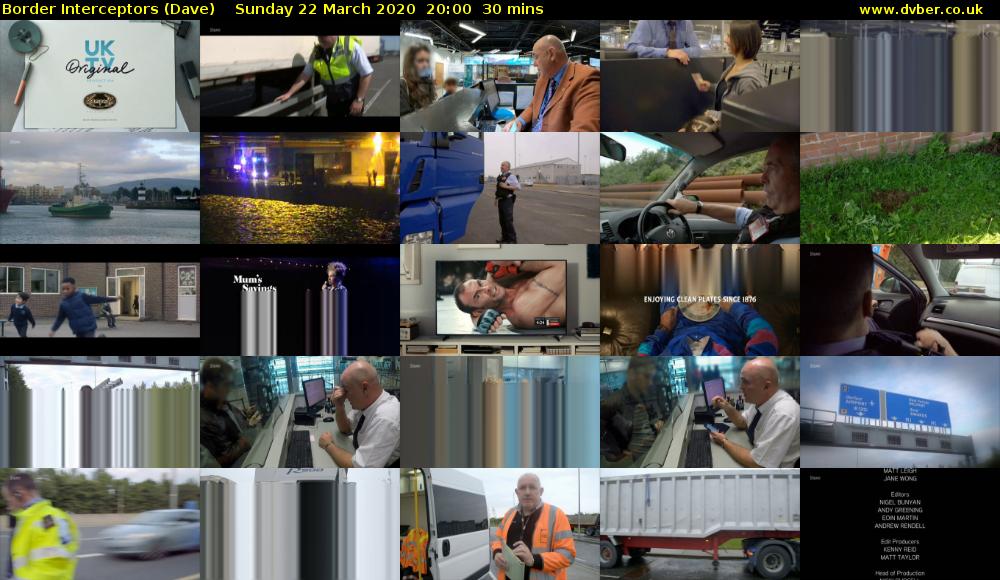 Border Interceptors (Dave) Sunday 22 March 2020 20:00 - 20:30