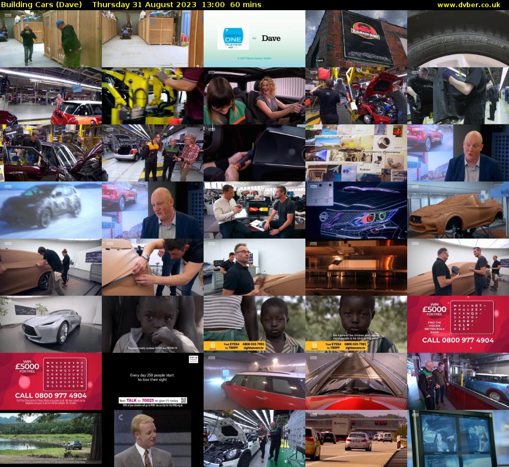 Building Cars (Dave) Thursday 31 August 2023 13:00 - 14:00