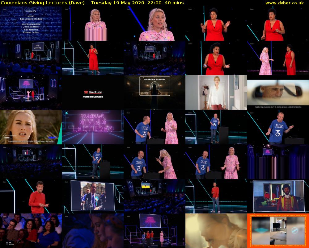 Comedians Giving Lectures (Dave) Tuesday 19 May 2020 22:00 - 22:40