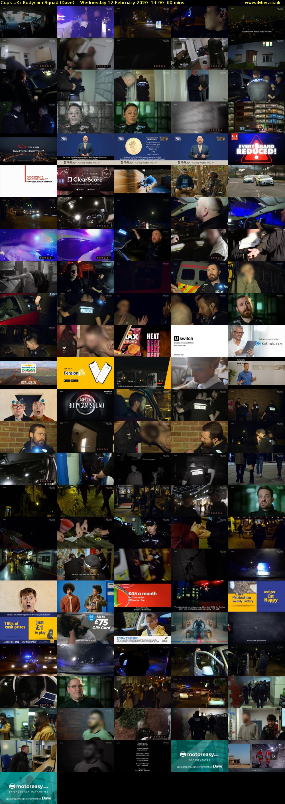 Cops UK: Bodycam Squad (Dave) Wednesday 12 February 2020 14:00 - 15:00