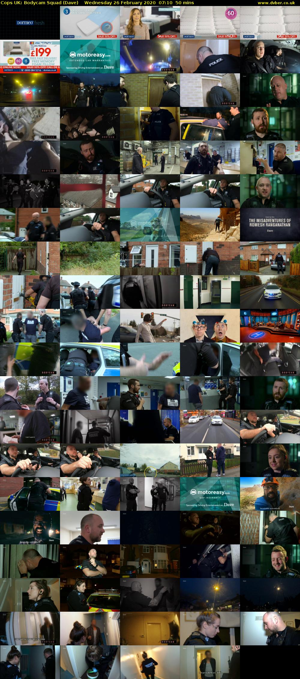 Cops UK: Bodycam Squad (Dave) Wednesday 26 February 2020 07:10 - 08:00