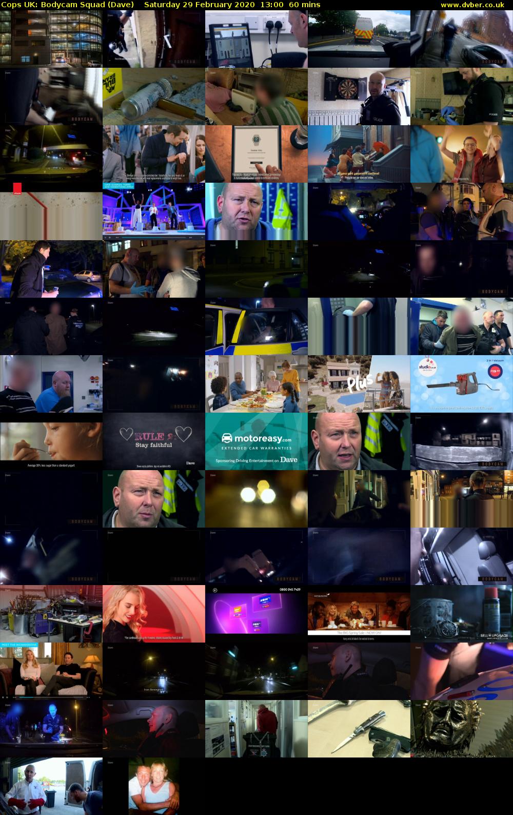 Cops UK: Bodycam Squad (Dave) Saturday 29 February 2020 13:00 - 14:00