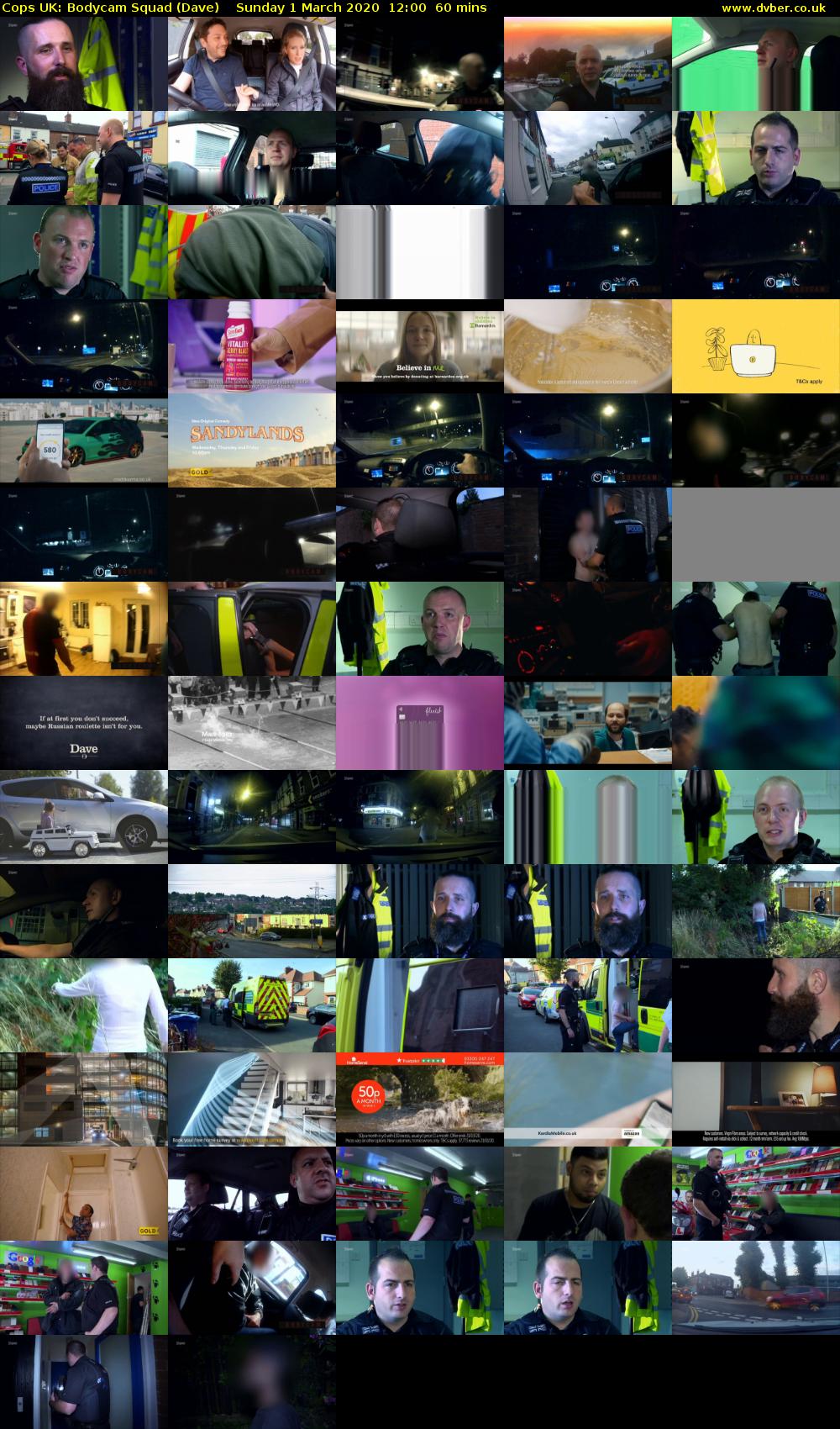 Cops UK: Bodycam Squad (Dave) Sunday 1 March 2020 12:00 - 13:00