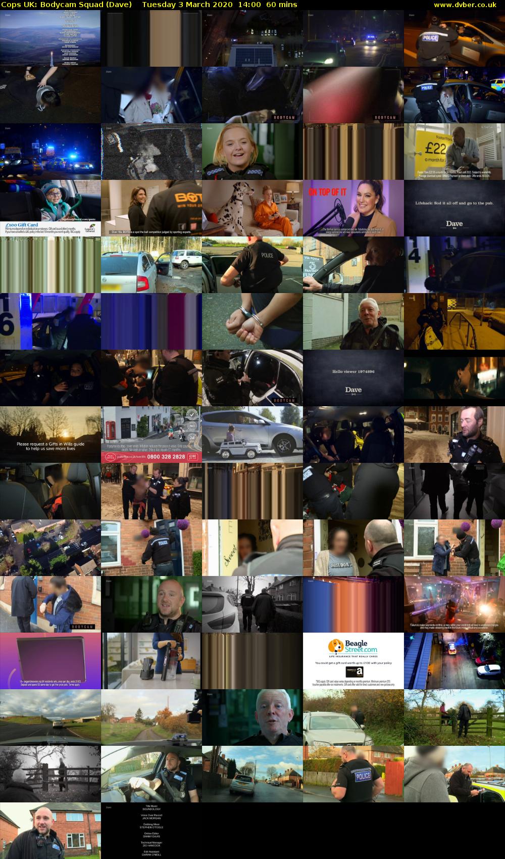Cops UK: Bodycam Squad (Dave) Tuesday 3 March 2020 14:00 - 15:00